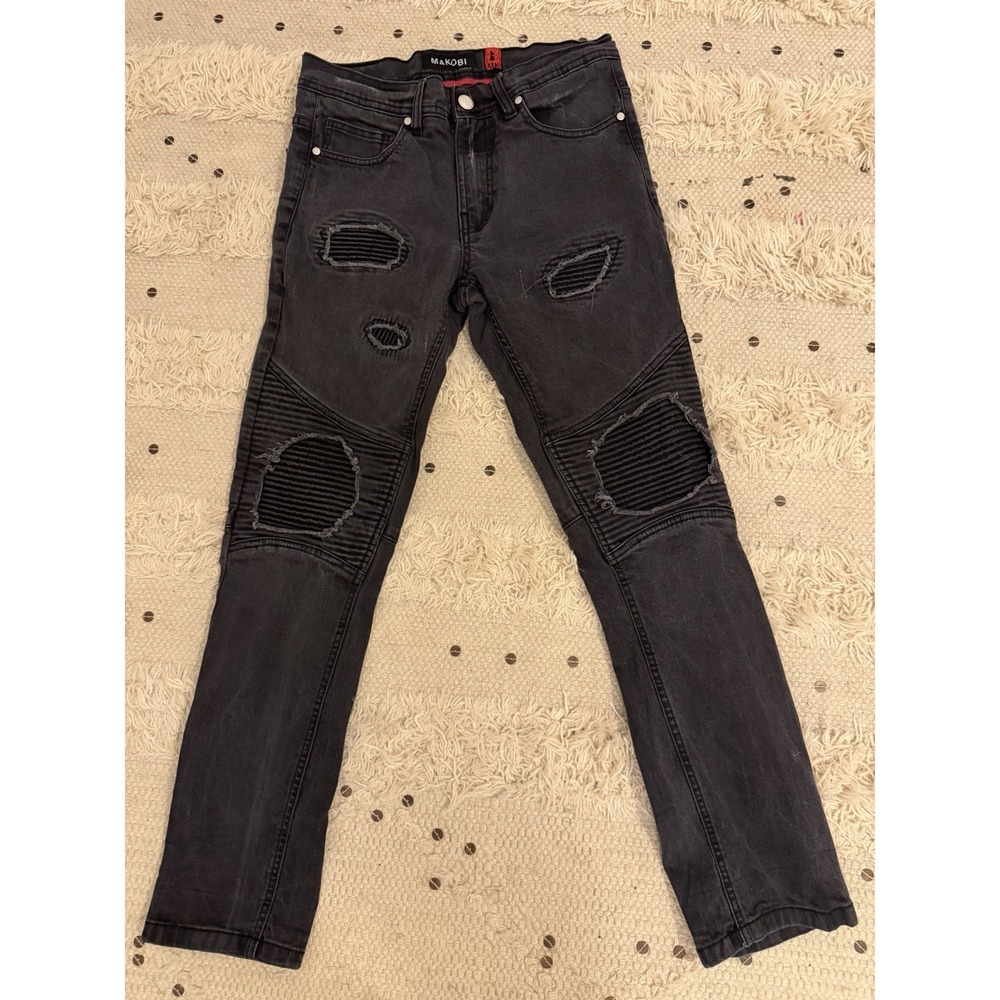 Makobi Distressed Black Jeans Size‎ 32x32